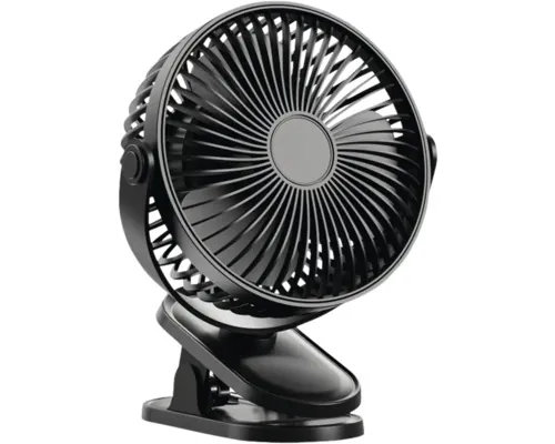 Ventilator de birou cu clips X4-LIFE, 3W, baterie 2400mAh, negru buc