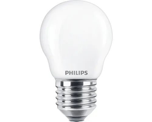 Bec LED Philips E27 6,5W 806 lumeni, glob mat P45, lumină caldă buc