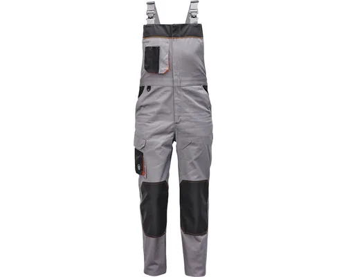 Pantaloni de lucru cu pieptar Cerva Cremorne din bumbac + poliester gri/negru, mărimea 52 buc