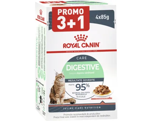 Hrană umedă pentru pisici Royal Canin Digest Sensitive în sos 4x85 g PACHET PROMO 3+1 buc