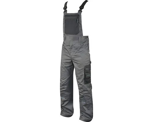 Pantaloni de lucru cu pieptar Ardon 4TECH din bumbac + poliester gri/negru, mărimea 52 buc
