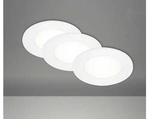 Spoturi LED încastrate Briloner Flat 3W 350 lumeni, 4000K, Ø85 mm, alb, pachet 3 bucăți