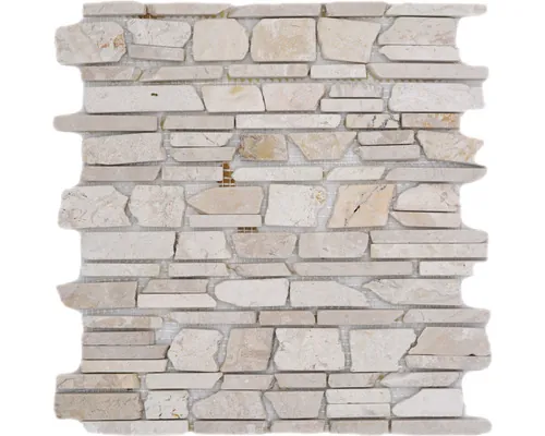 Mozaic marmură Biancone MOS Brick 200 Uni bej mat 30,5x30,5 cm buc