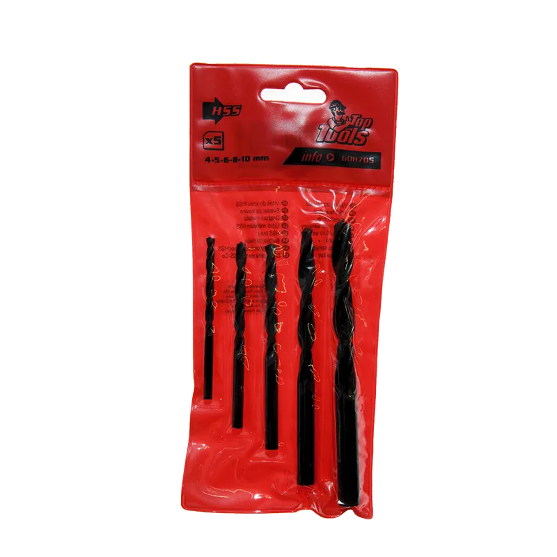 Set 5 burghie Top Tools, Hss 60H705, pentru metal, 4-10 mm 5buc