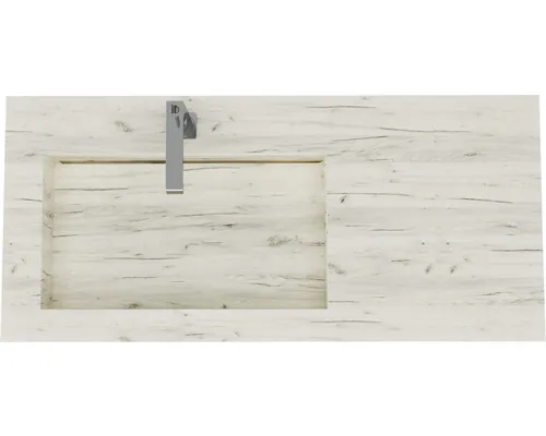 Lavoar pe blat din HPL Savini Idea 100x46 cm finisaj Rovere Ghiaccio buc