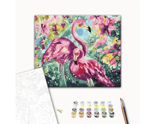 Pictură pe numere Floral Flamingo 40x50 cm buc