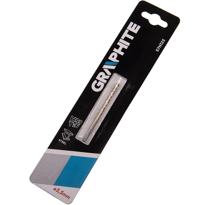 Burghiu Graphite, HSS-TiN, pentru metal, 3,5 mm