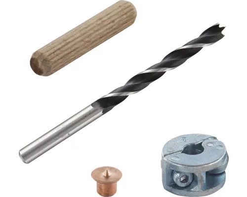 Set îmbinare lemn cu dibluri Wolfcraft Ø8 mm, 28 piese buc