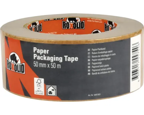 Bandă de ambalare din hârtie ROXOLID Paper Packaging Tape maro 50 mm x 50 m buc
