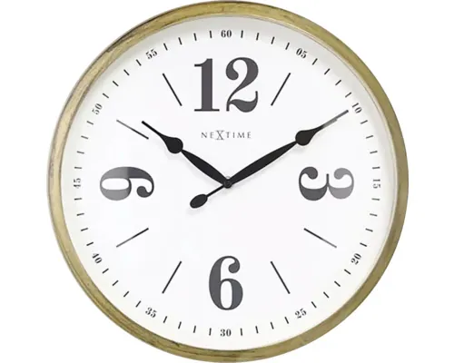 Ceas perete NeXtime Classic alb/auriu Ø 39 cm buc