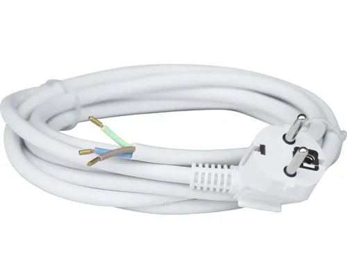 Cablu de alimentare (H05VV-F) 3x1,5mm² 3m 3680W alb buc