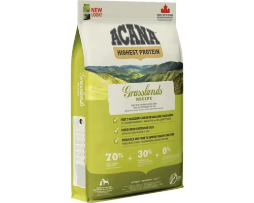Hrană uscată pentru câini ACANA Grasslands cu miel și rață fără cereale 11,4 kg buc
