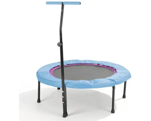 Trambulină copii cu mâner Ø 108 cm H 74 cm negru/albastru buc