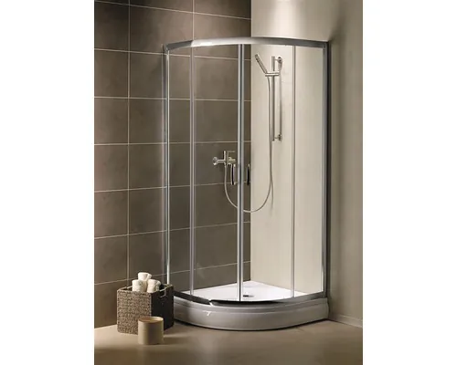 Cabină de duș semirotundă Radaway Premium Plus A 85x85x190 cm sticlă transparentă profil crom buc