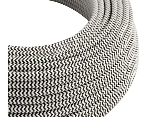 Cablu Creative-Cables MYYM (H03VV-F) 3x0,75 mm² negru/alb, înveliș textil, inel 3m buc
