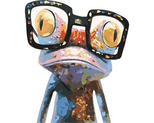 Pictură pe numere Frog with glasses 40x50 cm buc