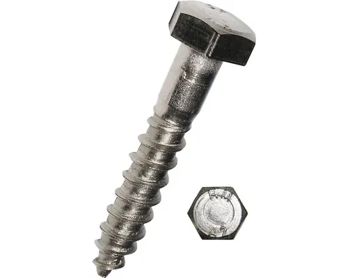 Holșuruburi cu cap hexagonal Dresselhaus 10x120 mm DIN571 oțel inox A2, 25 bucăți, pentru lemn pac