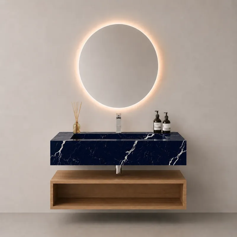 LAVOAR DIN CERAMICA NERO MARQUINA, 110X47X20 CM