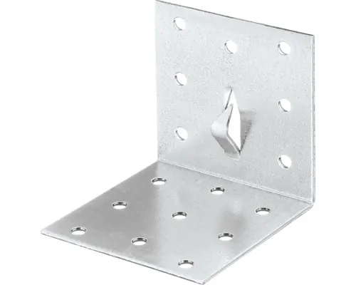 Colţar placă perforată Alberts 60x60x60mm, oțel zincat, cu cui fixare buc