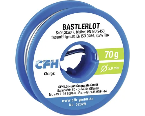 Cositor CFH Sn99Cu1 Ø2mm 70g, pentru bricolaje & navo-modelism, fără plumb buc