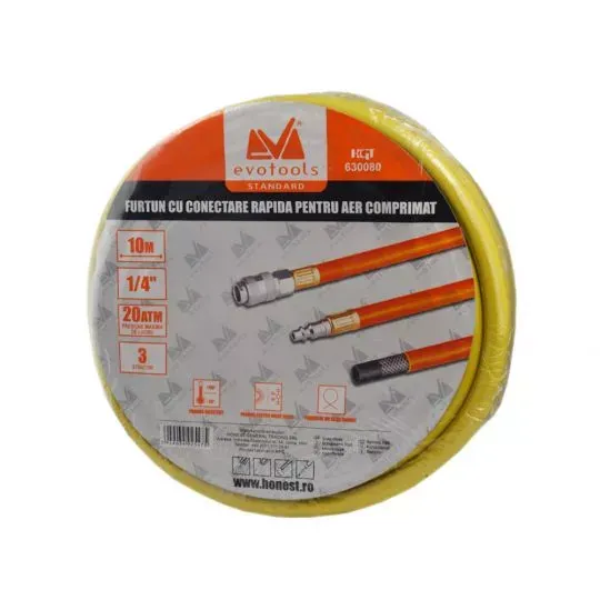 Furtun aer comprimat 10 m EvoTools, 20 bar
