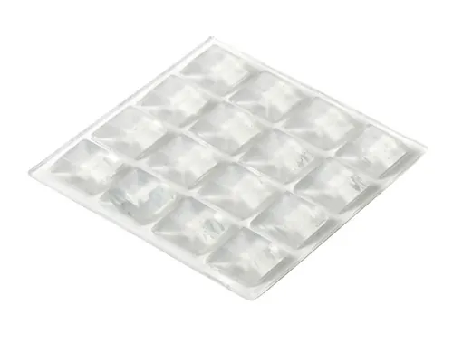 Protecție pentru mobilă Hettich 13x13x5mm transparent pachet 16 bucăți autoadezive