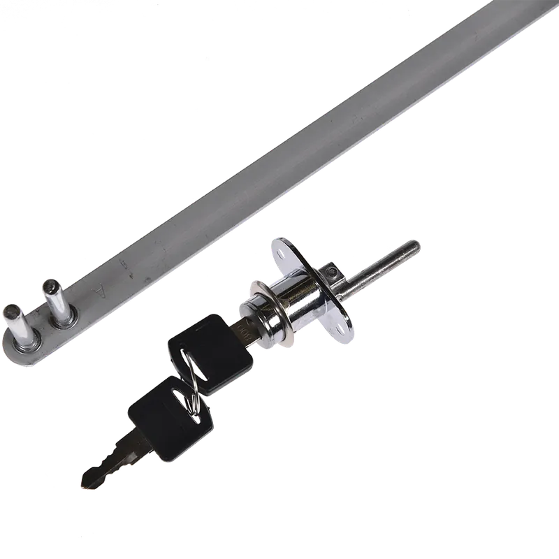 Incuietoare centralizata pentru sertare, montaj frontal, otel cromat, L 600 mm