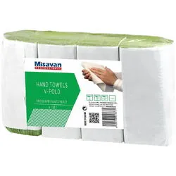 Prosoape hartie pliate v, premium, verde, 1 strat, 4 seturi/ pachet, 250 foi 250buc