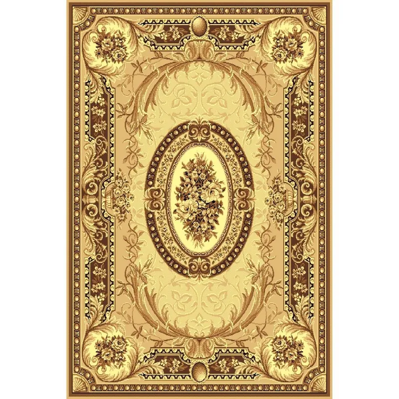 Covor clasic Gold 042/12A, polipropilena BCF, bej/maro, 60 x 110 cm
