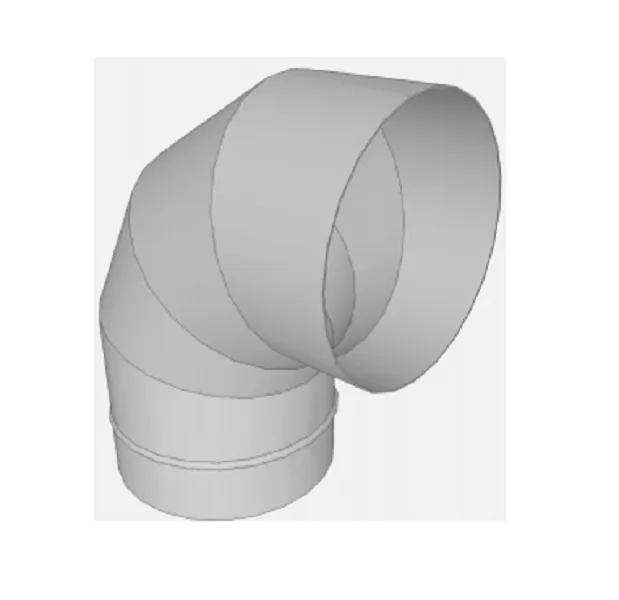 Cot inox, 90 grade, pentru cos de fum neizolat, D.160mm