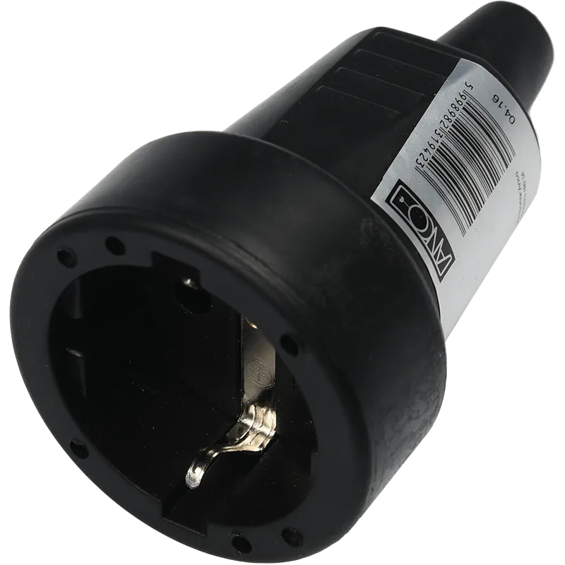 Cupla cu protectie, PVC, 16A, 250V, IP 20, negru