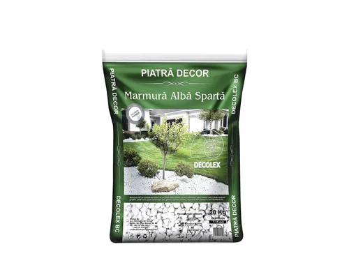 Marmură concasată Decolex granulație 7-15 mm 20 kg alb sac