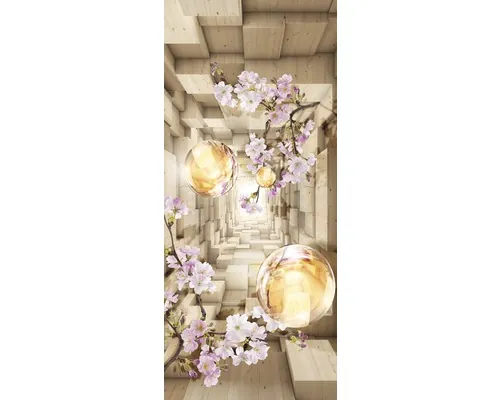 Fototapet vlies pentru ușă 3347 VET Bile cu flori 3D 91x211 cm buc