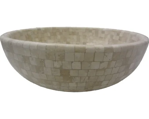 Lavoar pe blat din travertin Mega 16, 40,6x15 cm crem buc