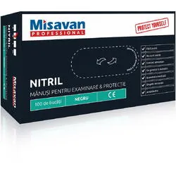 Manusi nitril fara pudra negre marimea m 100buc/set 90015687 Misavan