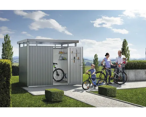 Magazie grădină Biohort HighLine H2 metal ușă standard 275x195 cm gri-cuarț metalizat buc