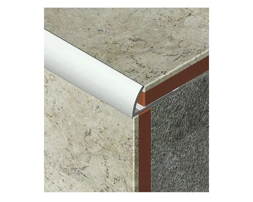 Baghetă semirotundă din aluminiu eloxat pentru muchii exterioare 10 mm 2,7 m argintiu lucios ERT107.91 buc
