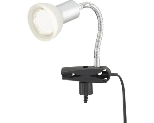 Lampă de birou Briloner Ledo GU10 3W, bec LED inclus, argintiu/alb buc