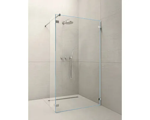 Perete frontal duș Walk In Radaway Euphoria W3, 80x200 cm, sticlă transparentă, profil crom buc
