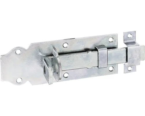 Zăvor metalic universal Alberts 140x52 mm, blocare cu lacăt, oțel zincat galben buc