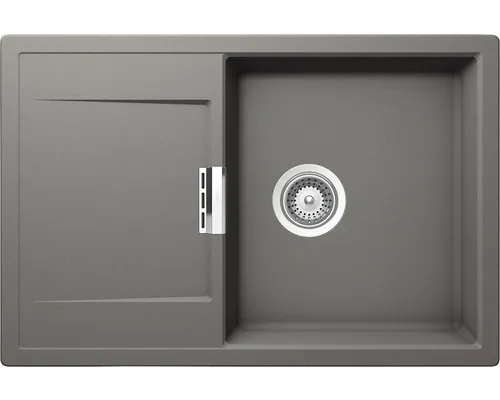 Chiuvetă bucătărie cristadur 1 cuvă Schock Mono D-100 51x76.5 cm cu picurător Silverstone reversibilă buc