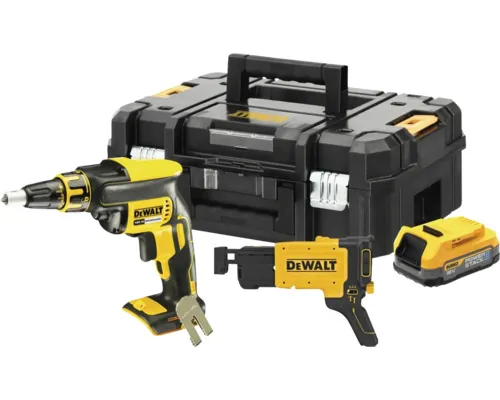 Mașină de înșurubat (Bormașină) pentru gips-carton DeWalt 18V DCF620E1K 18V, max.30Nm, 4400r/min, incl. 1x1,7Ah buc