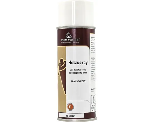 Lac spray pentru retușare lemn Borma Wachs Holzspray 40 Gloss semi-mat, transparent 400 ml buc