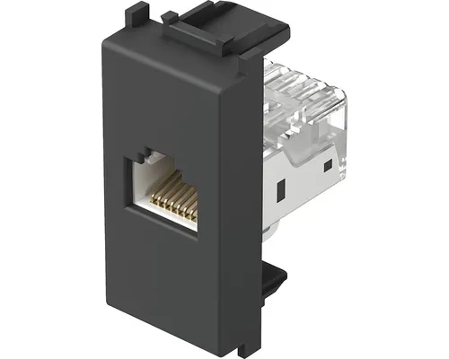 Priză date RJ45 simplă TEM CAT5e, negru buc