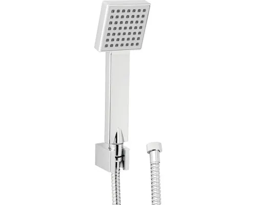 Set de duș Quadro, pară duș mobilă, suport perete și furtun duș 150 cm, crom pac