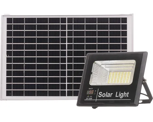 Proiector solar cu LED QL Lighting 2800 lumeni 3000-8000K, cu telecomandă, aluminiu negru buc