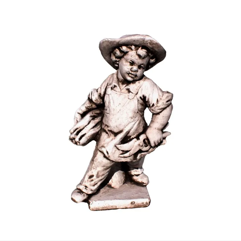 Statuie Baiat cu foarfeca, decoratiune gradina, beton, 19 x 19 x 51 cm buc