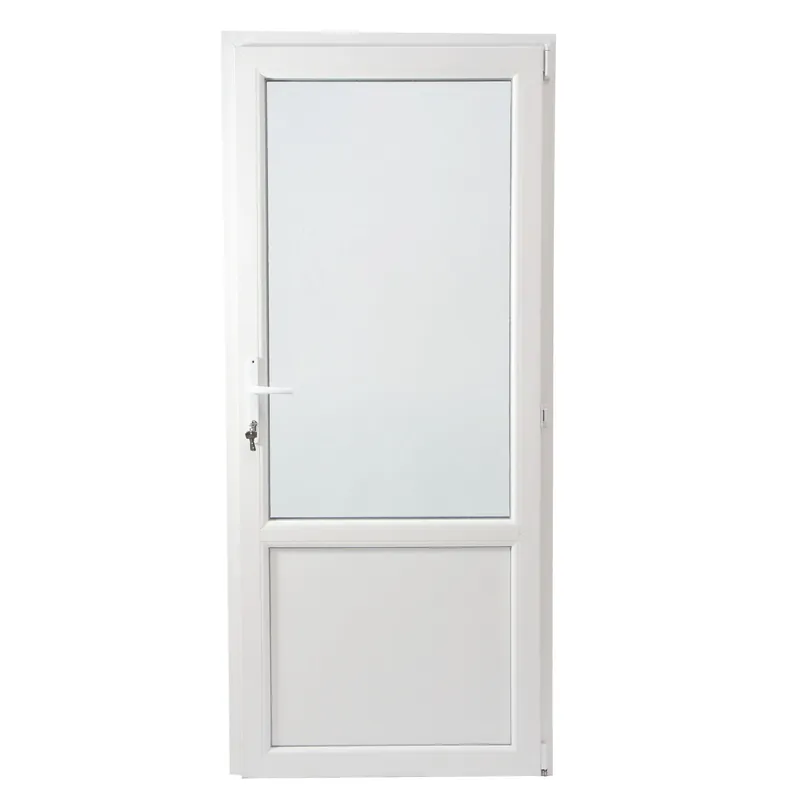 Usa exterior din PVC cu geam termopan 2/3, tip 2, 4 camere, prag aluminiu, dreapta, alb, 97 x 197 cm buc