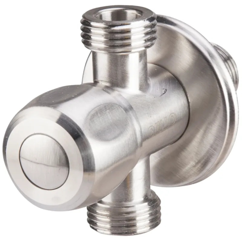 Robinet coltar EvoSanitary, 3 cai, cartus ceramic, filet exterior - exterior, argintiu, 1/2" x 3/4" x 1/2"