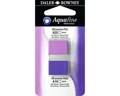 Set 2 godete acuarelă Aquafine Ultramarine Pink & Ultramarine Violet buc